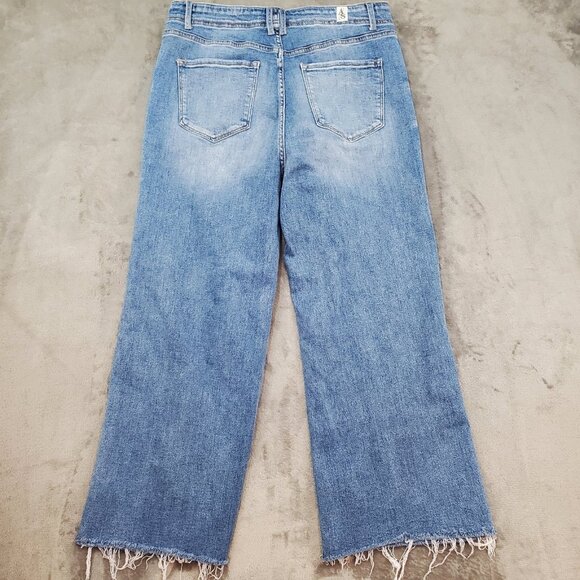 Altard State Jeans Womens Size 31 Blue Wide Leg High Rise Large Pockets Crop - Picture 2 of 13